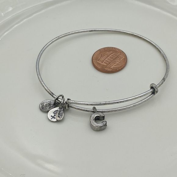 Alex and Ani Rafaleian Silver Initial C Bracelet - Picture 5 of 6